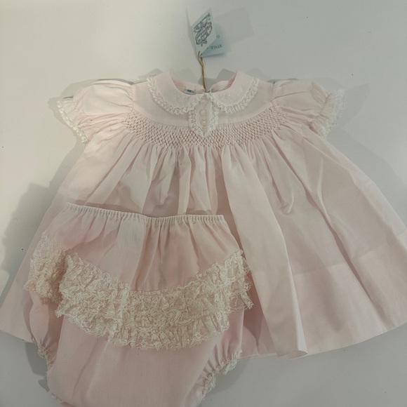 COPY - Pink Lace Trim Baby Dress Set - Picture 3 of 7